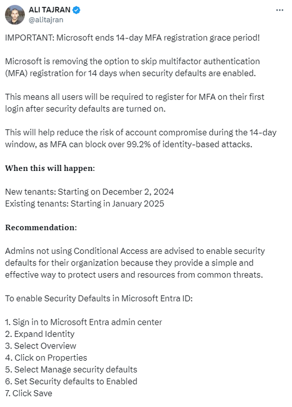 Microsoft 365 Admin Center MFA