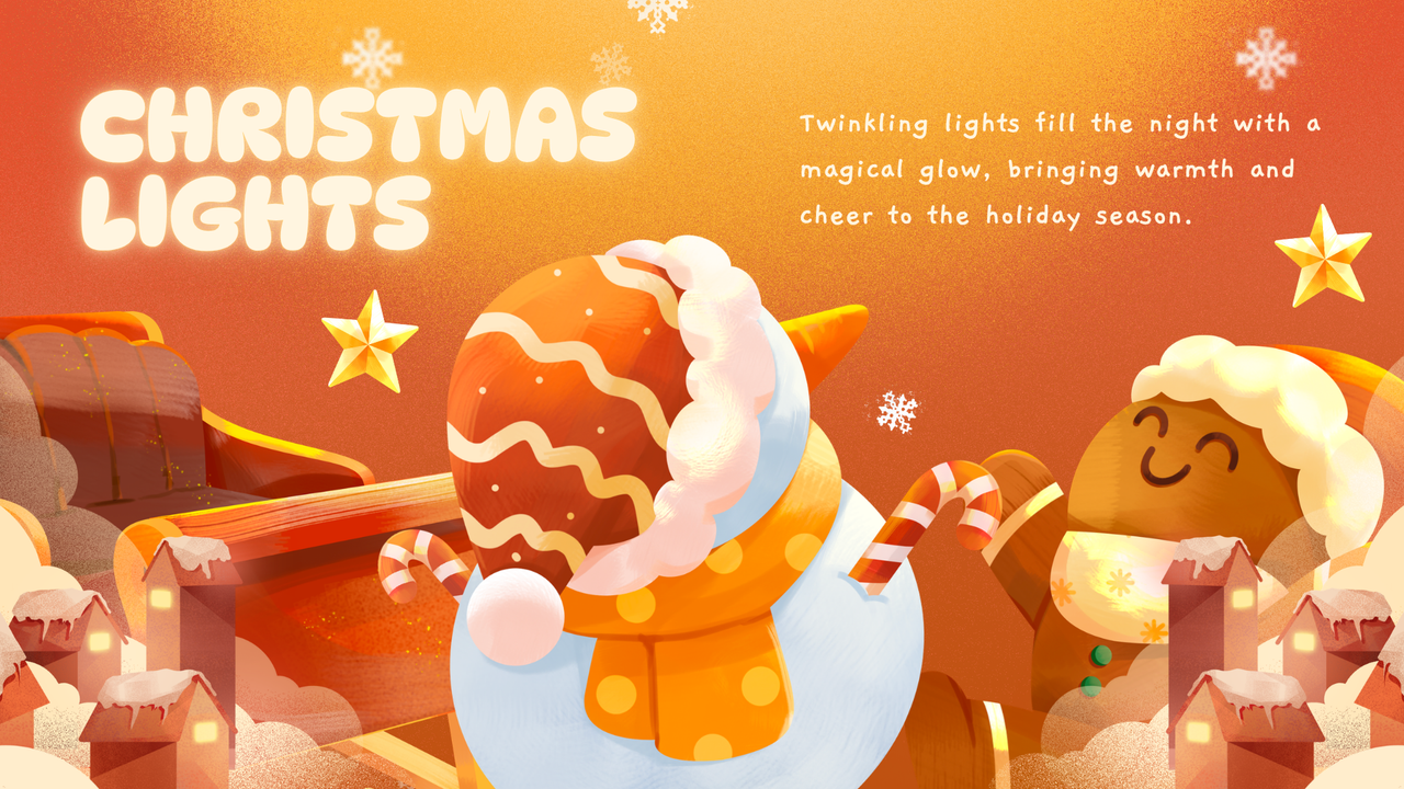 Orange  and Yellow Illustration Christmas Presentation