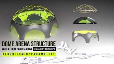 Dome Arena with Door and Atrium using Grasshopper in Rhino for Parametric Architecture & Design
