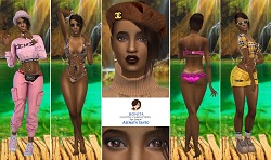 Asenath Sayed realm of oblivion - black girls custom character Sims 4 CAS outfit preview - thumbnail