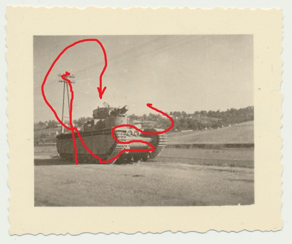 siehe Rückseite russischer Panzer Typ T 35