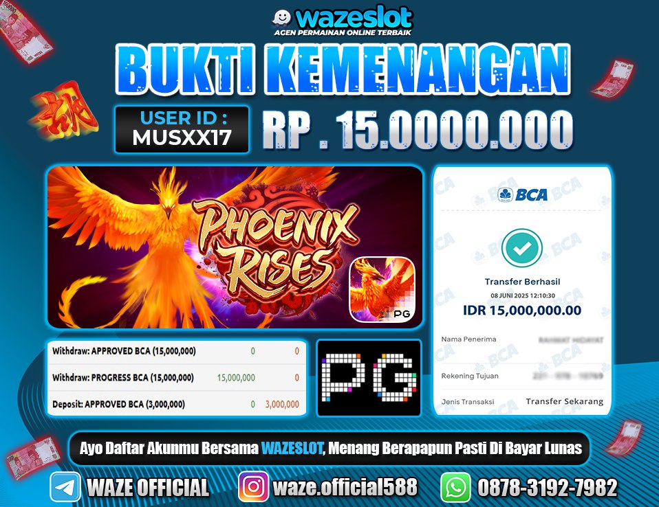 BUKTI KEMENANGAN 08 JUNI 2025 DI GAME PHOENIX RISES