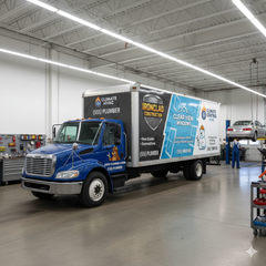 Service truck wrap Chicago — partial wrap with color-managed graphics