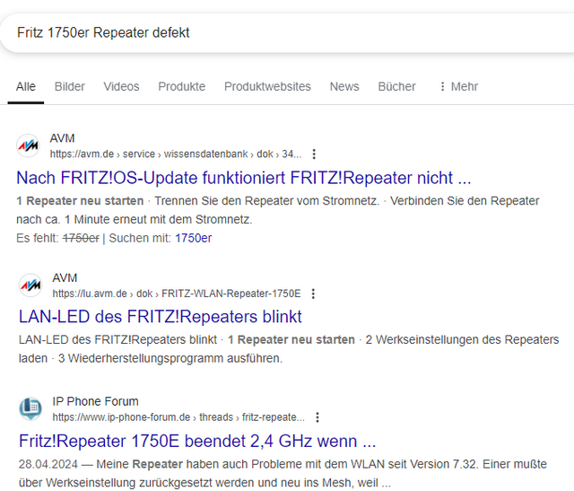 FRITZ!Repeater-Ausfälle