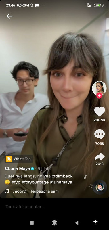 Tangkap layar laman TikTok Luna Maya