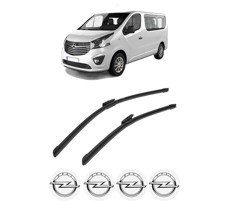 Set stergatoare auto OPEL VIVARO B Van (X82) din 2014-2019, pentru parbriz auto, 2 bucati, Bosch Aerotwin Multi, din cauciuc siliconat rezistent, 4 Stickere Auto OPEL