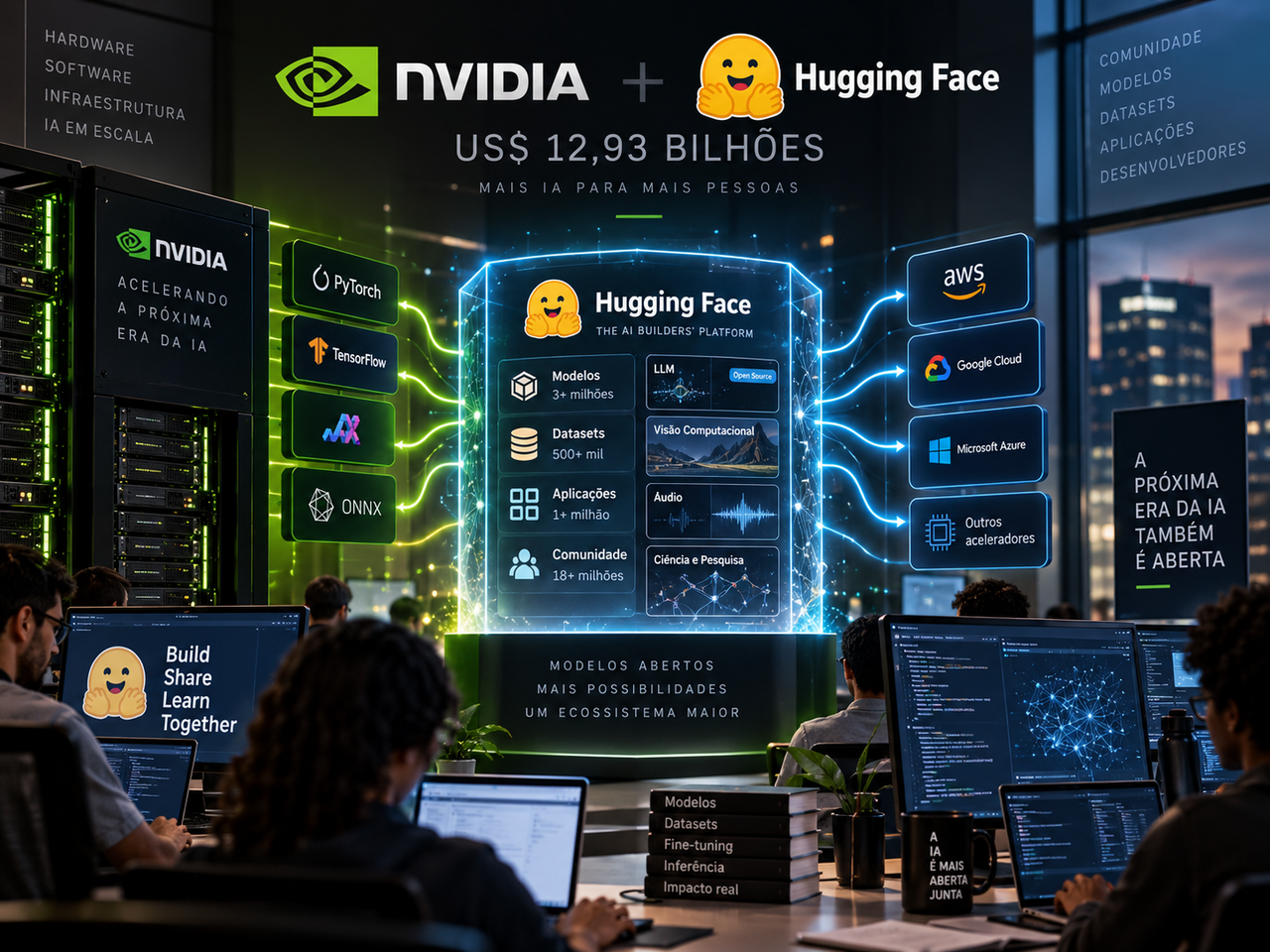 NVIDIA vai comprar a Hugging Face por US$ 12,93 bilhões: por que essa plataforma virou infraestrutura crítica da IA