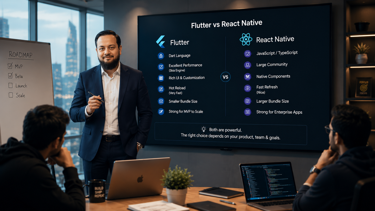 Flutter vs Native mobile app development comparison — cost, performance, and decision framework for 2026
