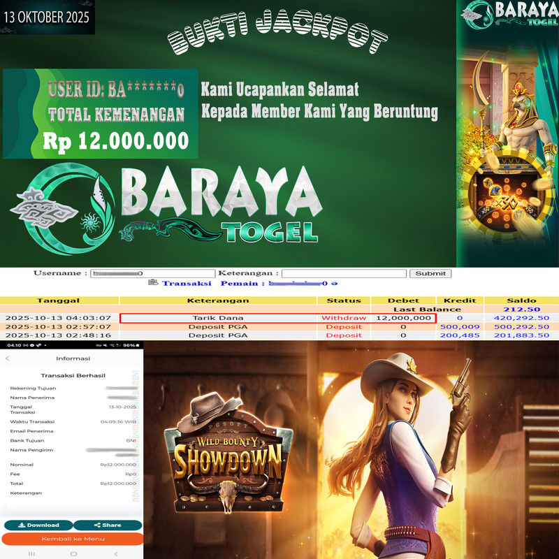 Rp. 12.000.000.- WD LUNAS DI BARAYATOGEL
