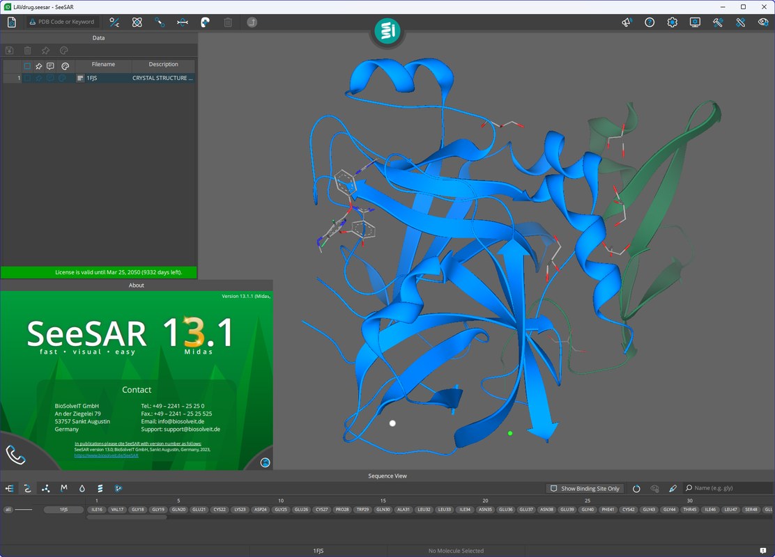 Working with BioSolvetIT SeeSAR 13.1.1 full