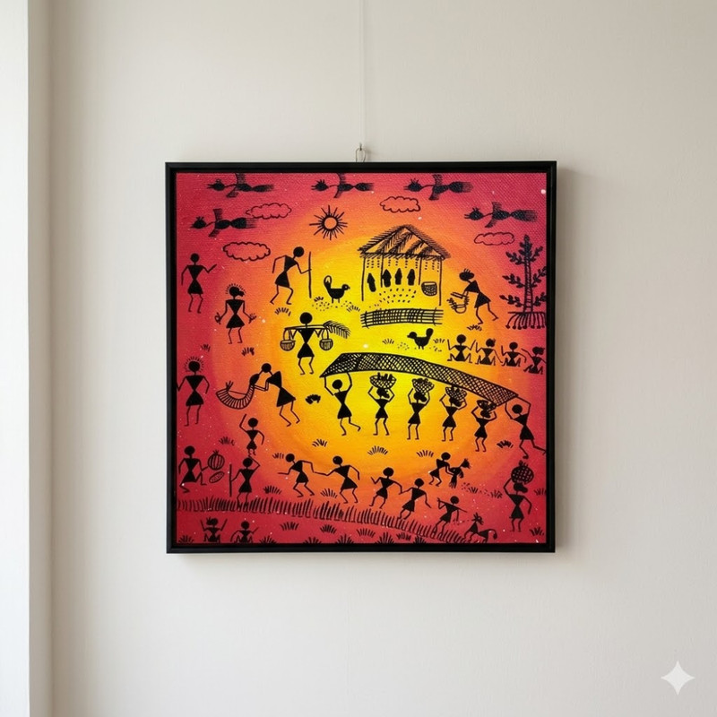 Warli Painting on Canvas DIY Kit