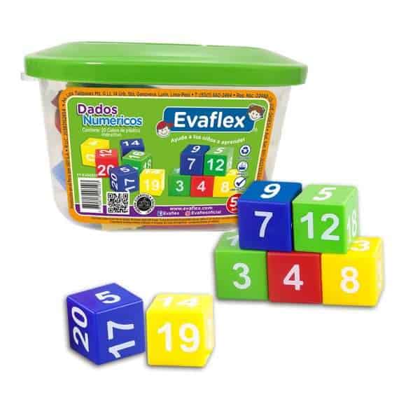 DADOS NUMERICOS C/20 CUBOS 5 cms