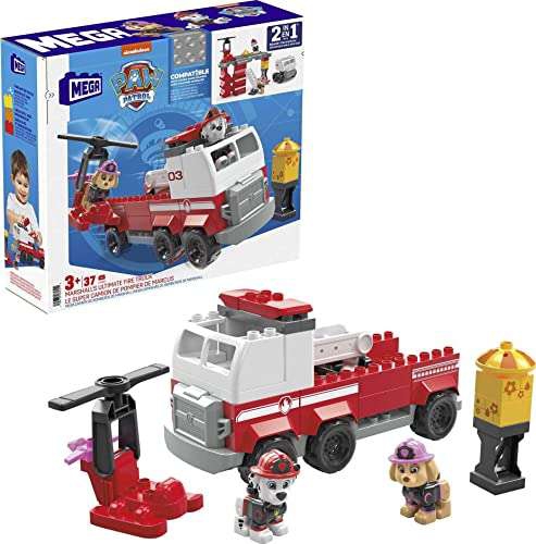 Amazon : Mega Bloks Paw Patrol, Mega Camión de Bomberos de Marshall, Juguete de Construcción.