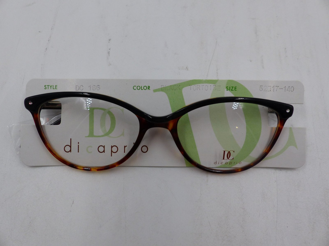 DICAPRIO DC166 UNISEX EYEGLASSES BLACK TORTOISE SIZE 52-17-140