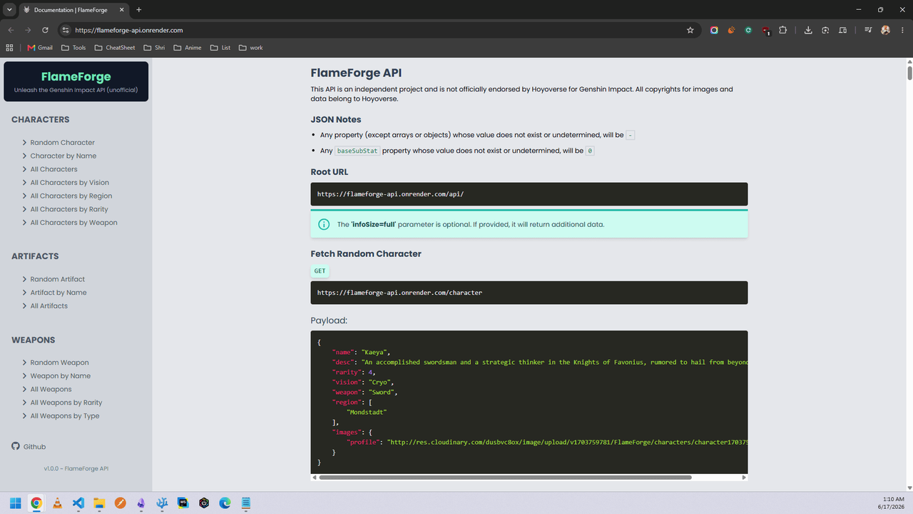 Public API documentation