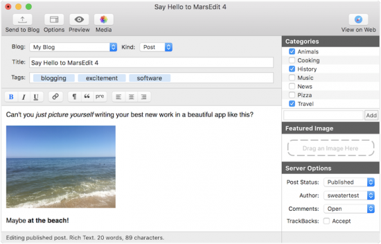 MarsEdit 4.2.3 macOS