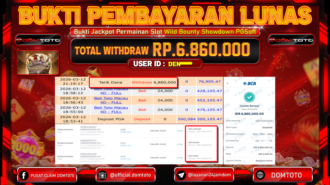 JACKPOT SLOT Wild Bounty Showdown PGSoft 12 MARET 2026