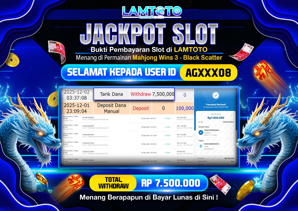 BUKTI JACKPOT LUNAS LAMTOTO