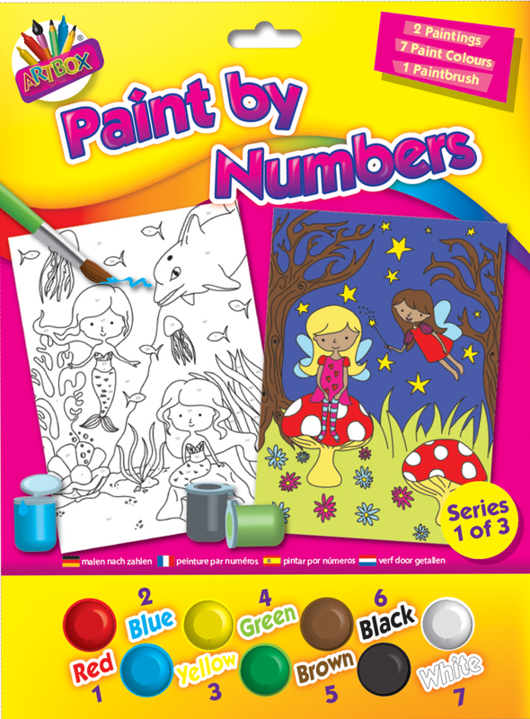 Kids Children's Paint By Numbers Painting Brush & Colours A4 Designs;3