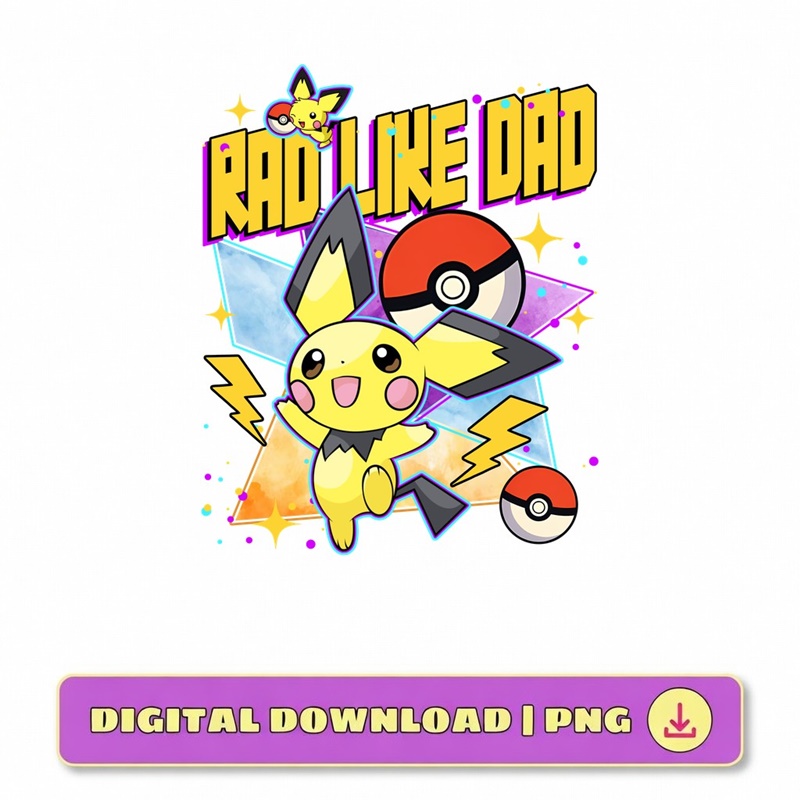 A260415001 2 GM Tshirt Pokemon Pikachu Dad and Son grid