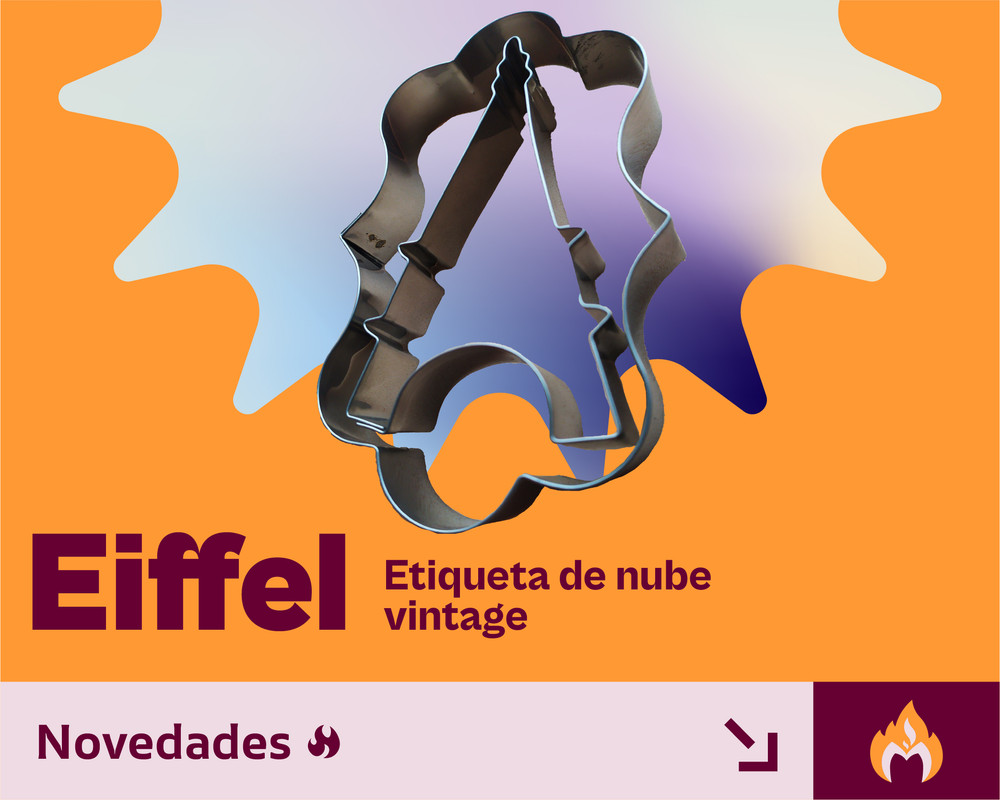 Cortador para galletas nube vintage y Torre Eiffel 2pz
