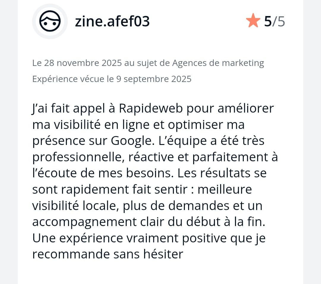 Témoignage client RapideWeb