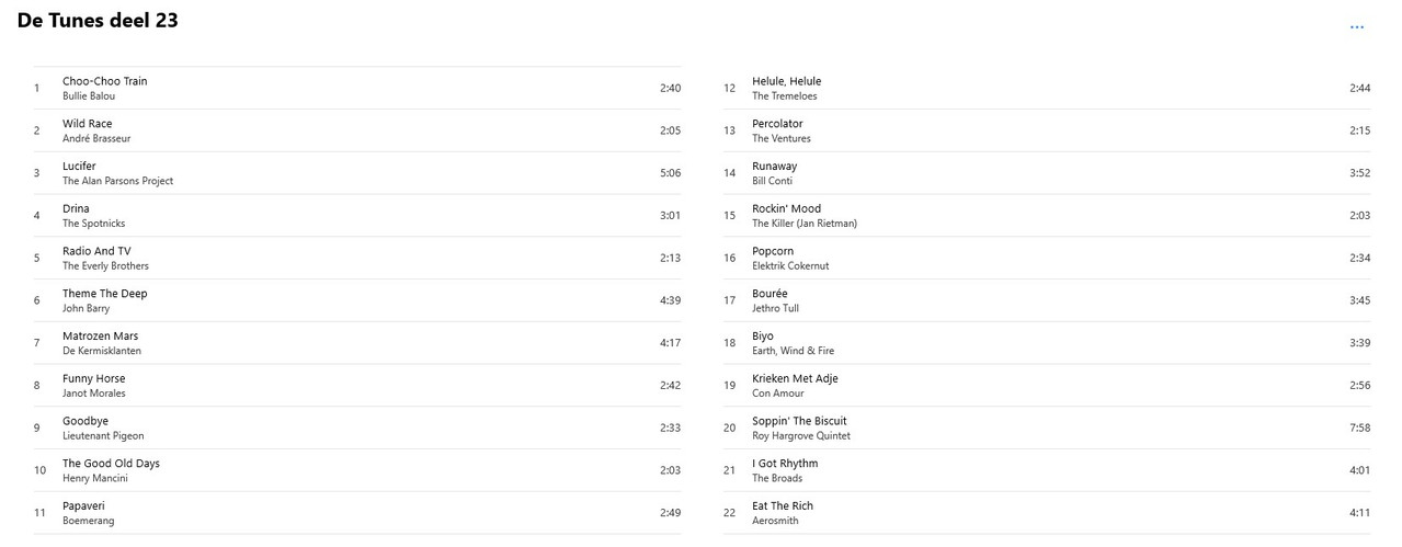tunes back 23