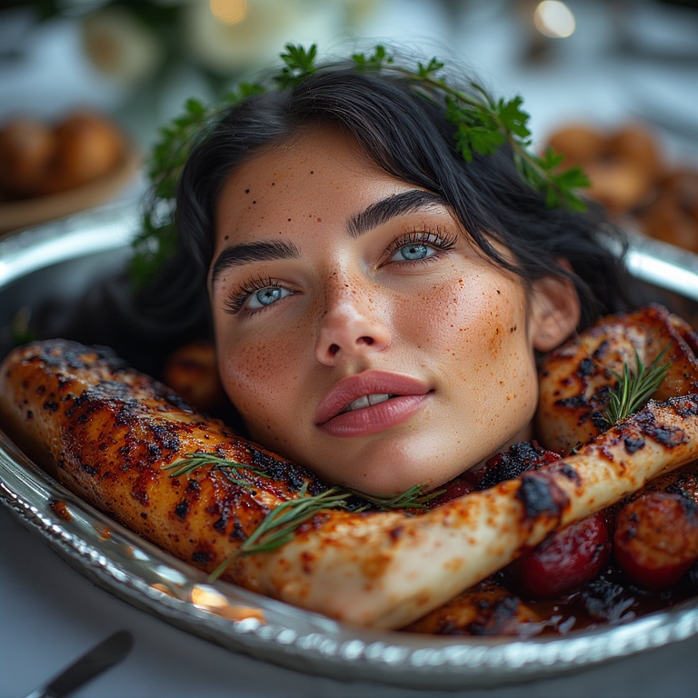 Garden wedding wom served Black hair head 0 05