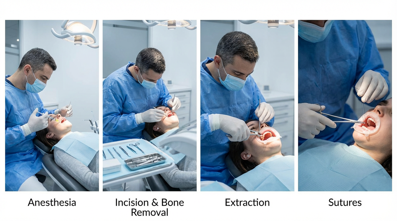 Этапы хирургического удаления зуба мудрости