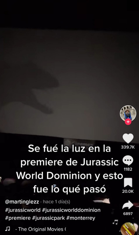 TikTok, empleados del cine recrean escena de Jurassic World: Dominion