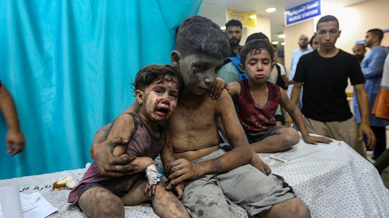 Niños heridos en Gaza por ataques de Israel
