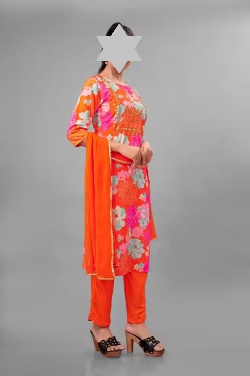 women's faboulas digital muslin kurta set Color 3 (KS106)