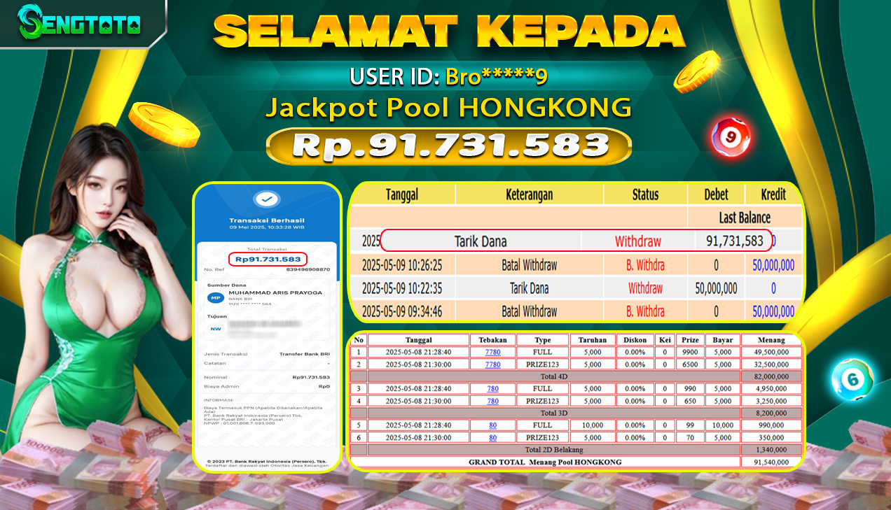 BUKTI PEMBAYARAN TOGEL  POOL HONGKONG