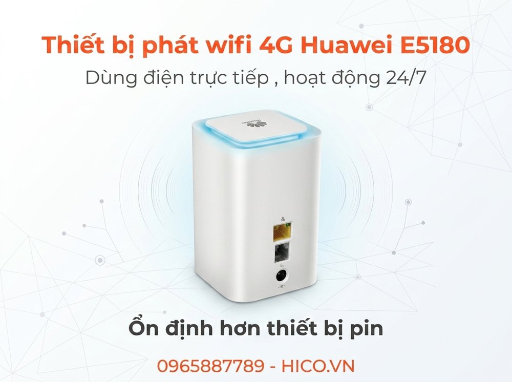 Chi tiết các cổng kết nối Huawei E5180