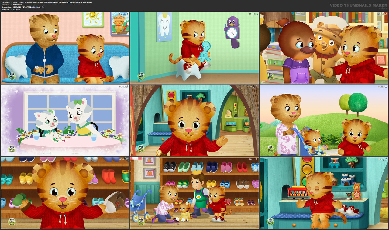 Daniel Tiger's Neighborhood S05E08-E09 Daniel Waits With Dad & Margaret's New Shoes.mkv