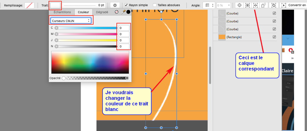 Changer la couleur du trait