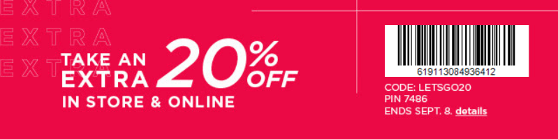 20 percent discount coupon