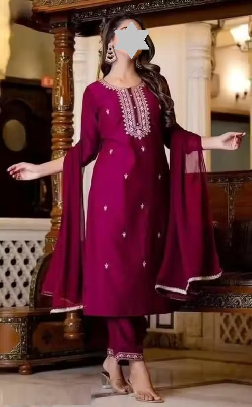 Women's Cotten Regular Fit Kurta & Pants Color 1 (KS112)