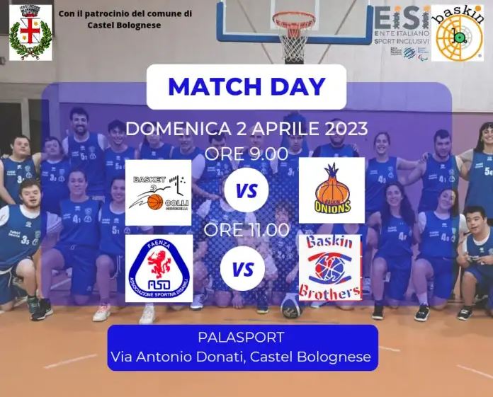 Domenica 2 aprile al Palazzetto dello sport il campionato regionale girone sud di baskin