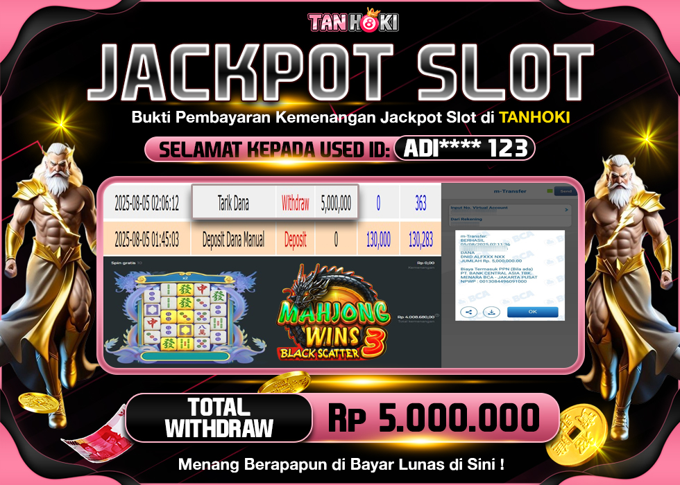 TANHOKI JACKPOT SLOT MAHJONG WINS 3 BLACK SCATTER Rp.5.000.000,- LUNAS