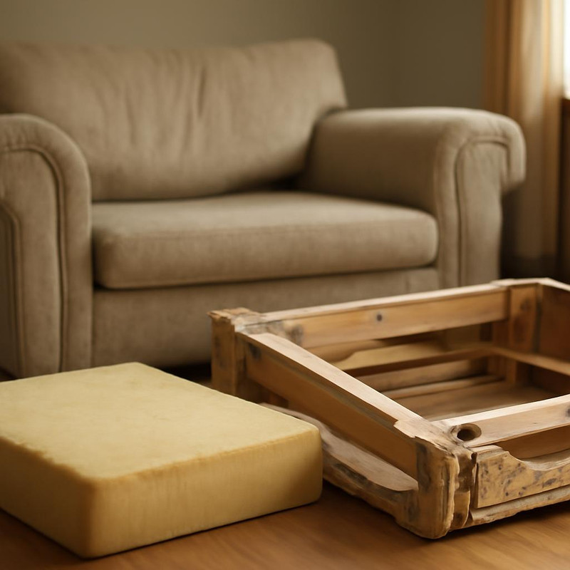 Этапы разборки дивана для перетяжки