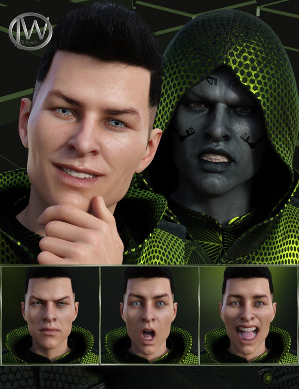 Faces of Our Hero - Expressions for Genesis 8 Male and Nix 8