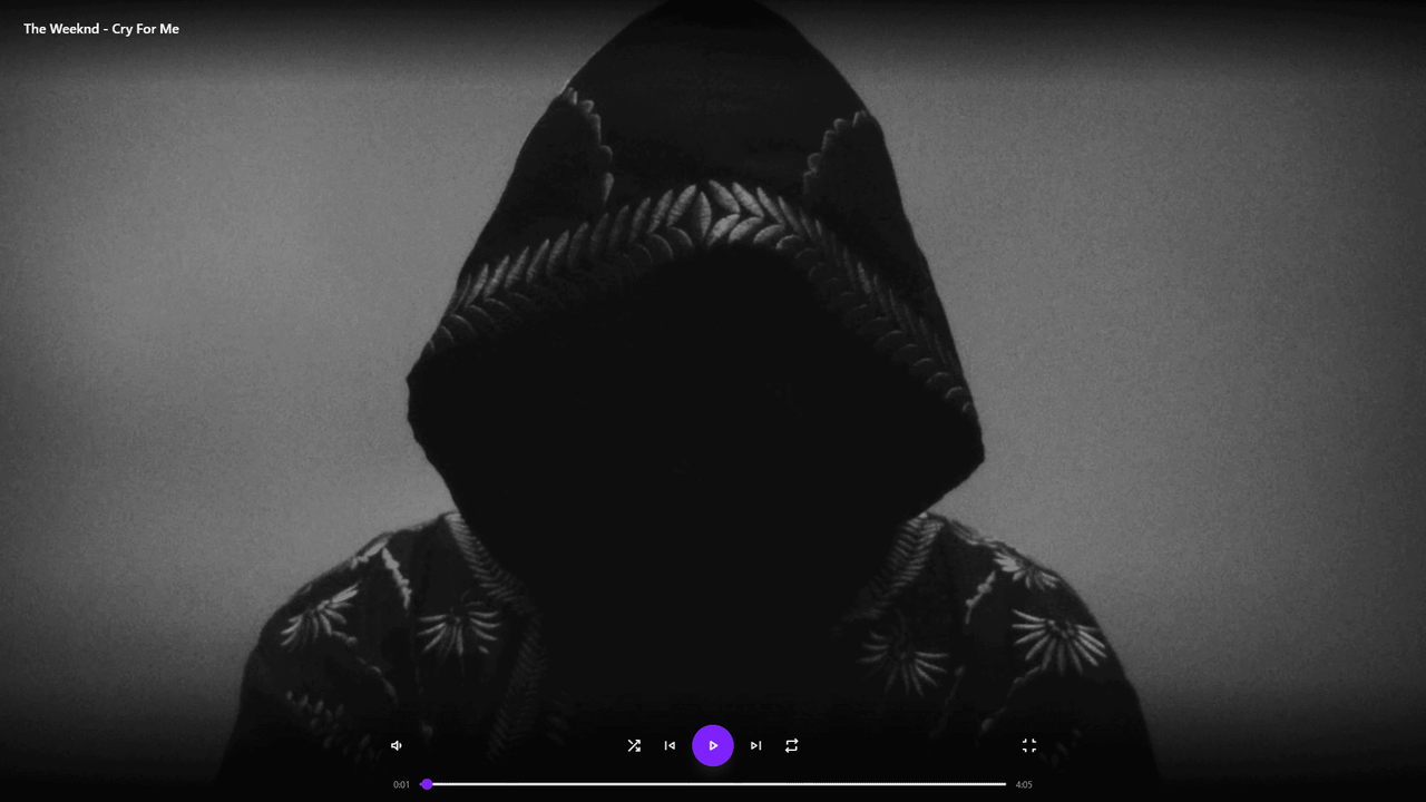 Fullscreen video playback with fading controls