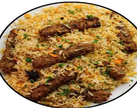 Seekh kebab biryani