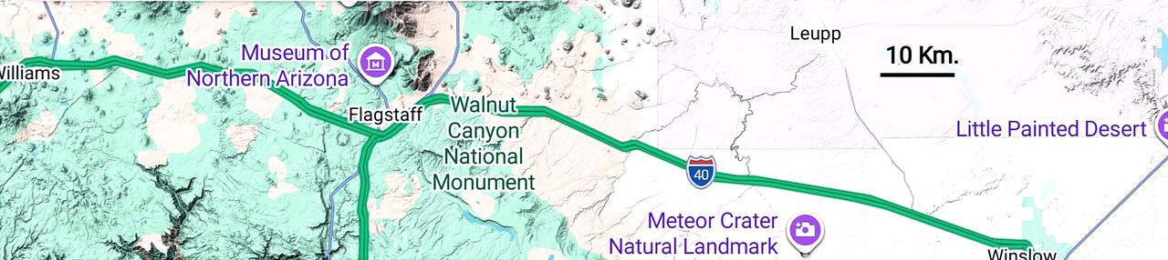 llegar al Meteor Cr�ter - entre Flagstaff y Winslow