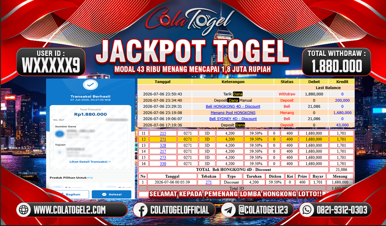 JACKPOT HONGKONG LOTTO!!