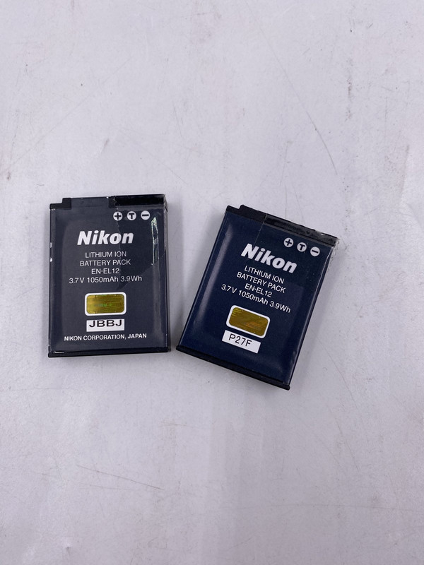 NIKON LITHIUM ION BATTERY PACK EN-EL12 3.7V 1050MAH 3.9WH LOT OF 2 | MDG  Sales, LLC