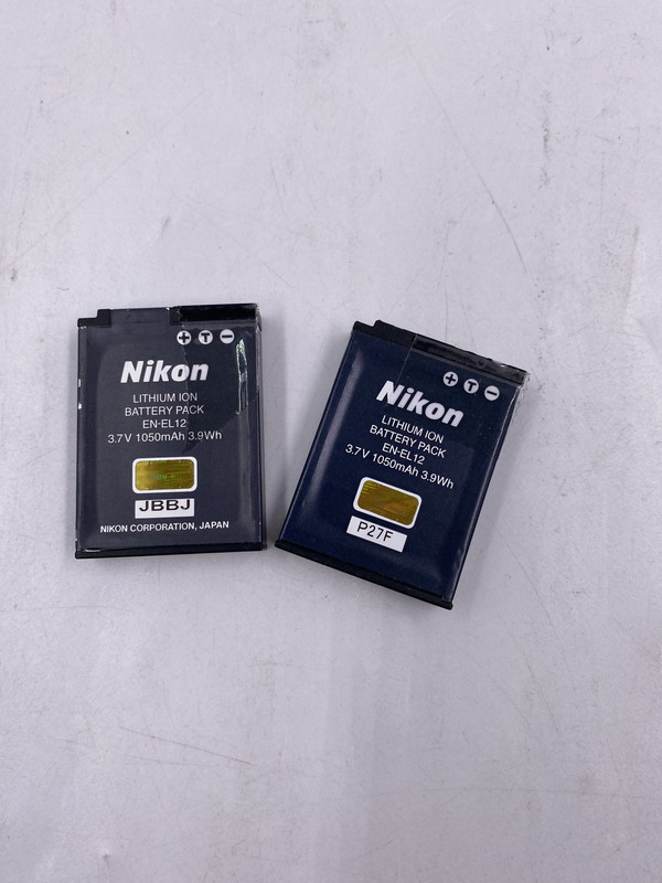 NIKON LITHIUM ION BATTERY PACK EN-EL12 3.7V 1050MAH 3.9WH LOT OF 2