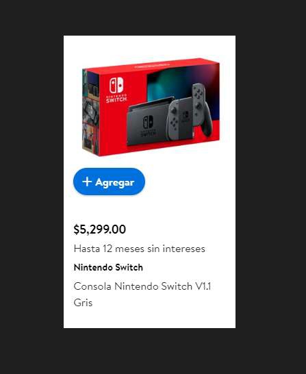 Walmart online- Consola Nintendo Switch V1.1 con cupon WMAYO24 
