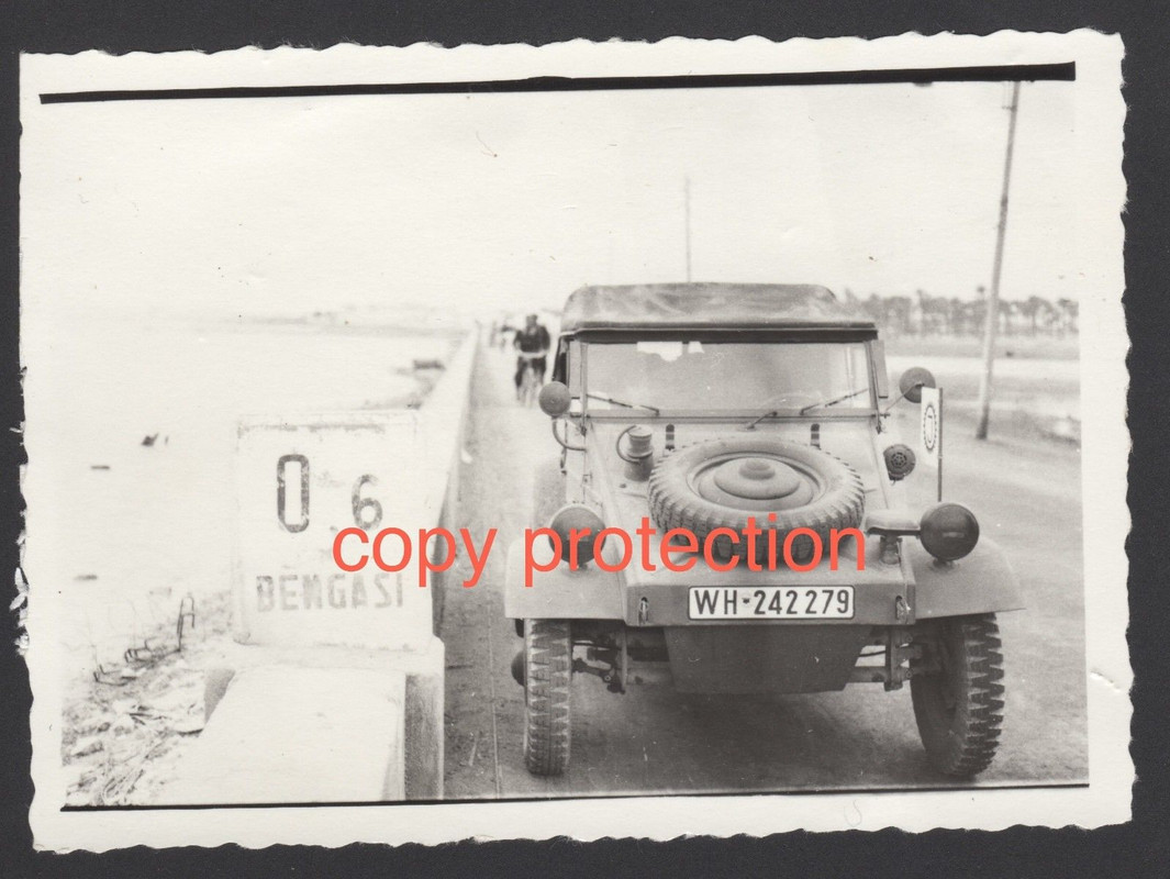 Orig. Foto VW 82 Kübelwagen AFRIKA-KORPS Bengasi Instandsetzung
